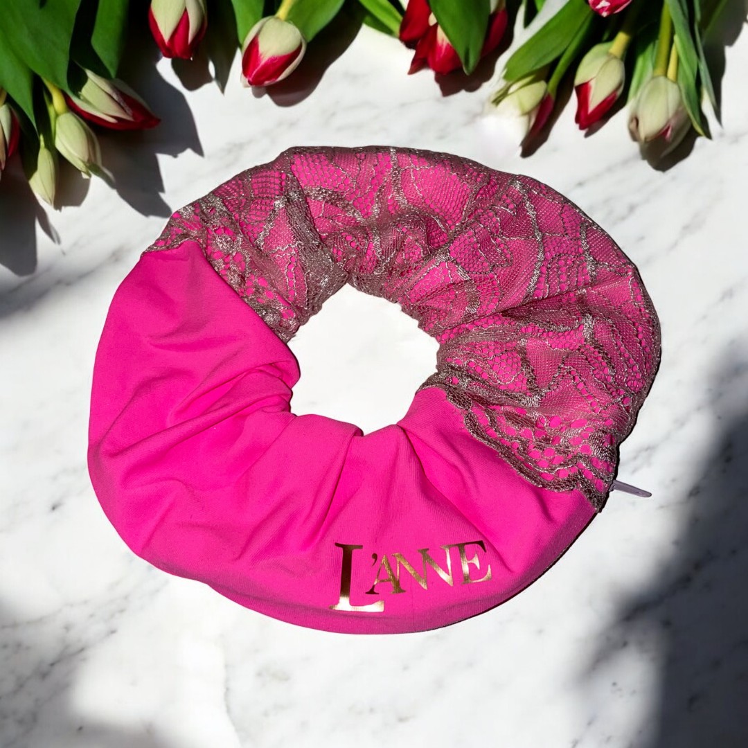L'ANNE | Rikító rózsaszín cipzáros hajgumi - Image 3