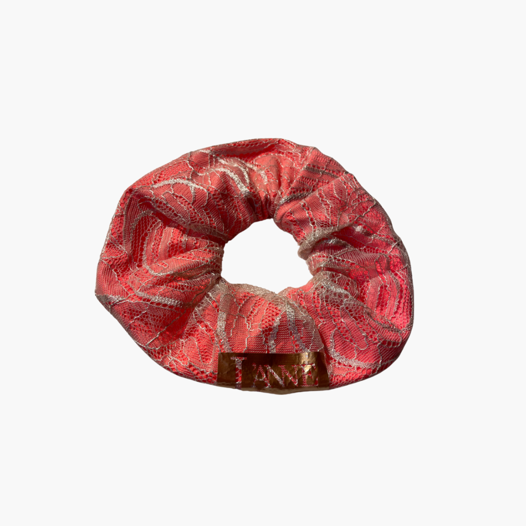 L'ANNE | Vérnarancs színű csipkés cipzáros hajgumi